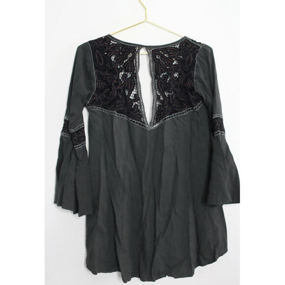 Cleobella Charcoal Boho Bell Sleeve Whimsy Blouse - XS - Picture 2 of 5